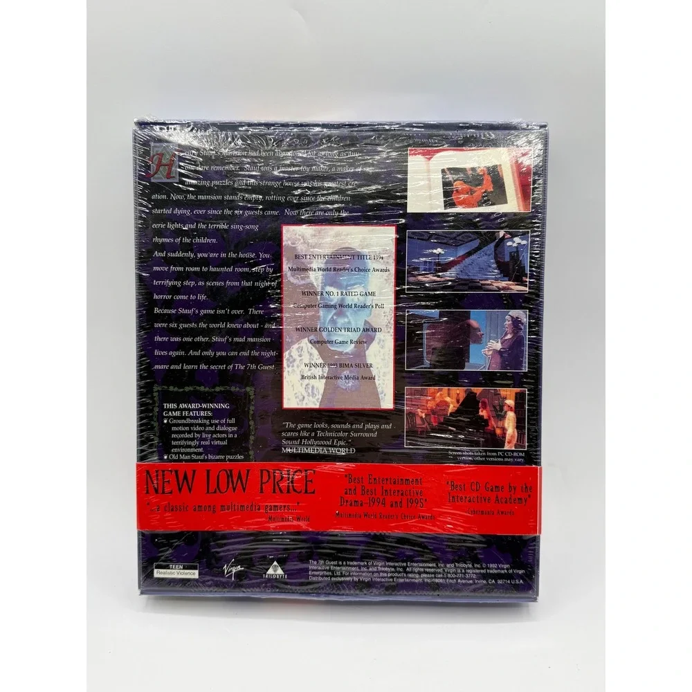 The 7th Guest Mac CD-ROM Big Box Mystery Game‎ Virgin Trilobyte Factory Sealed